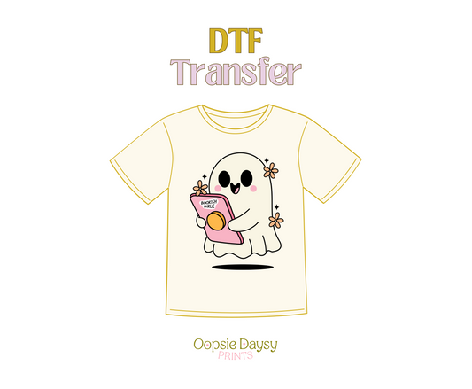 Bookish Girlie Ghostie DTF Transfer