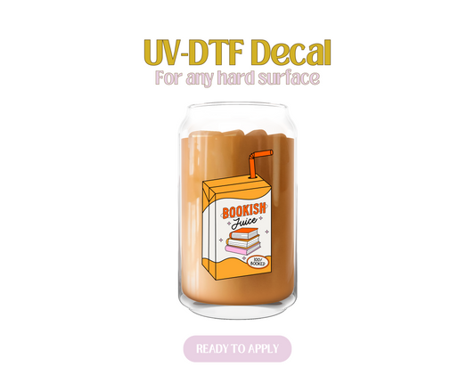 Bookish Juice Yellow UV-DTF Decal