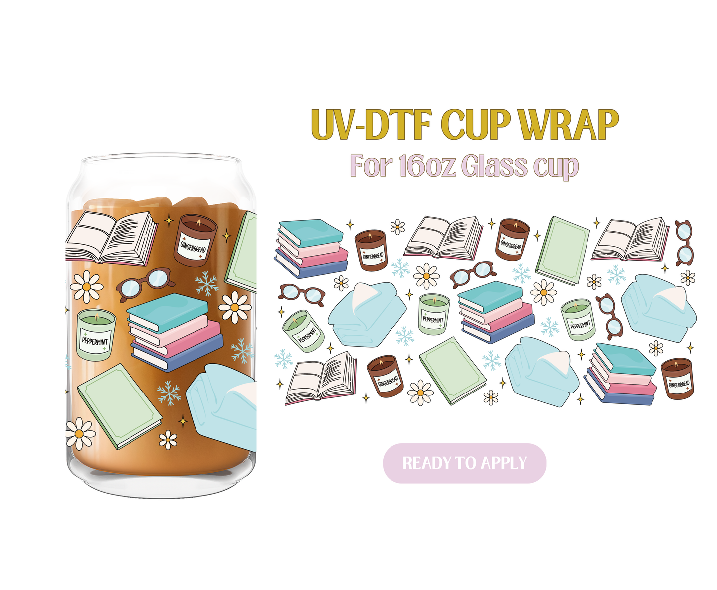 Bookish Winter Cup UV-DTF Wrap