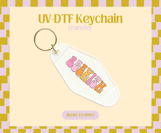 Bookish Retro UV-DTF Keychain