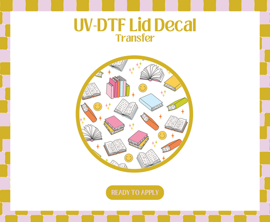 Book Pattern UV-DTF Lid Decal