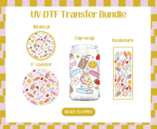 Books and Drinks UV-DTF Transfer Bundle