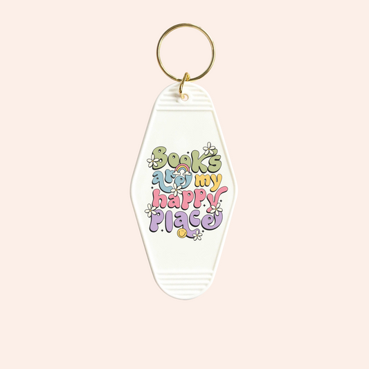 Books are my happy place UV-DTF Keychain