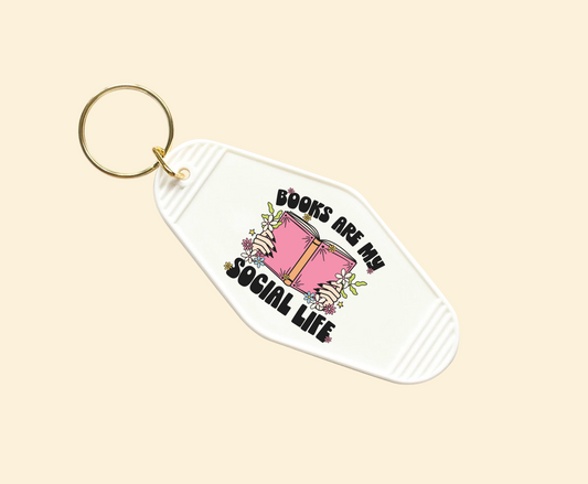 Books are my social life UV-DTF Keychain