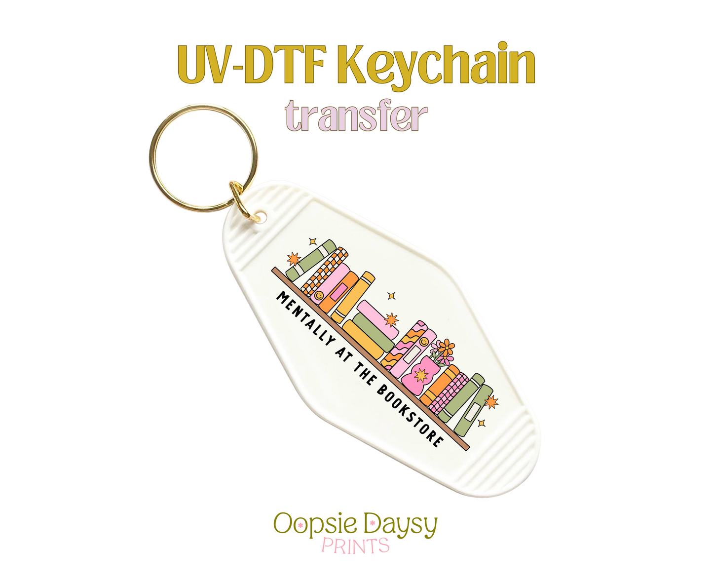 Bookstore Shelve UV-DTF Keychain