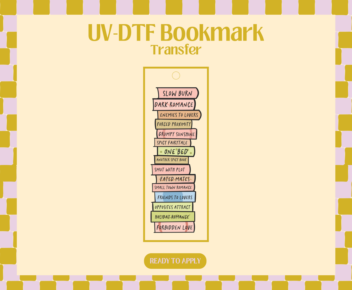 Book Tropes UV-DTF Bookmark