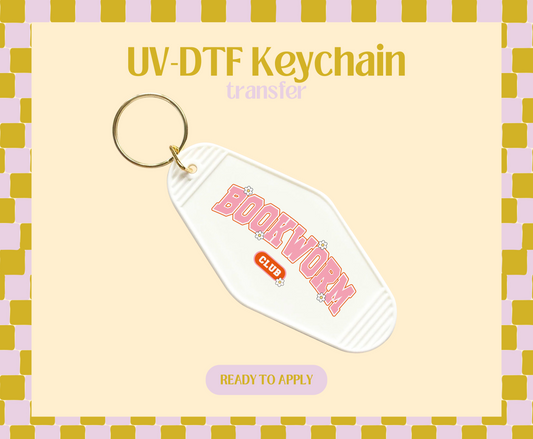 Bookworm Club UV-DTF Keychain