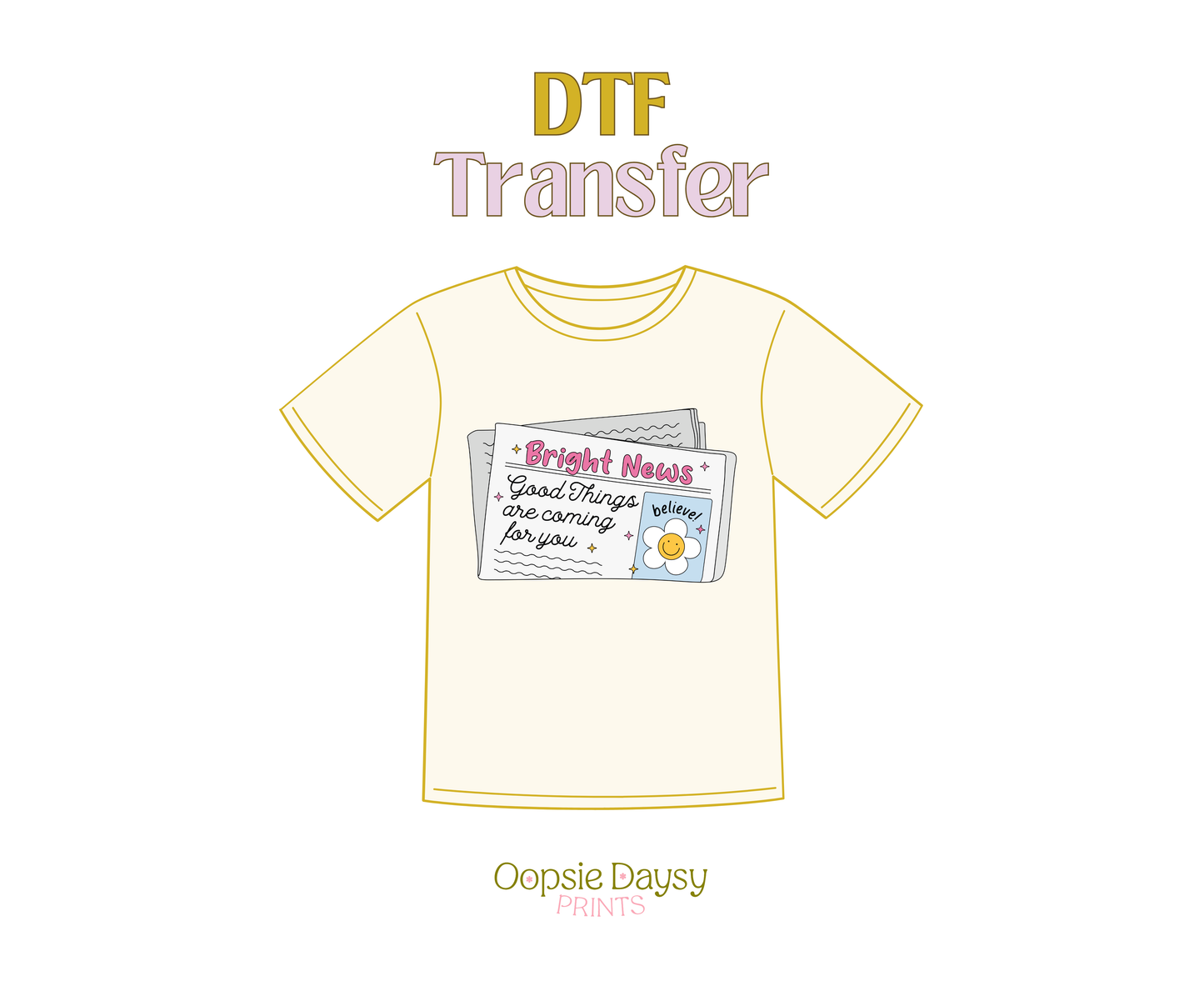 Bright Newspaper DTF Transfer