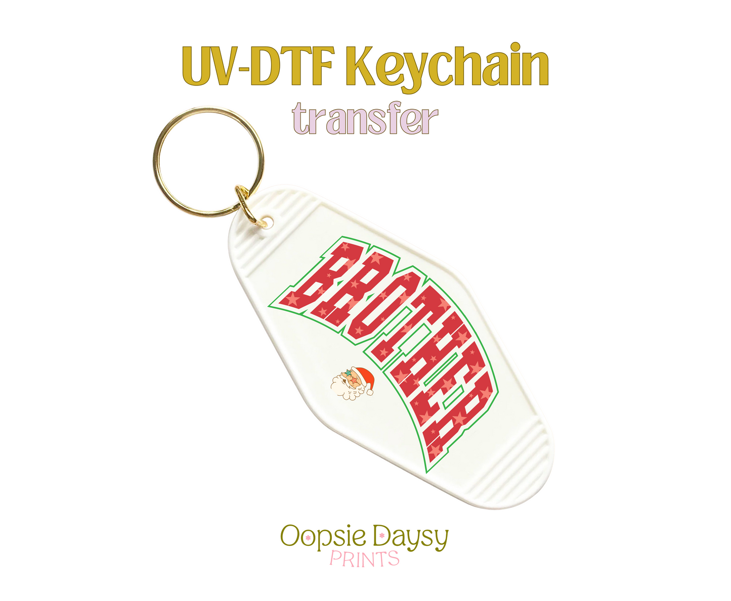 Brother Red Xmas UV-DTF Keychain