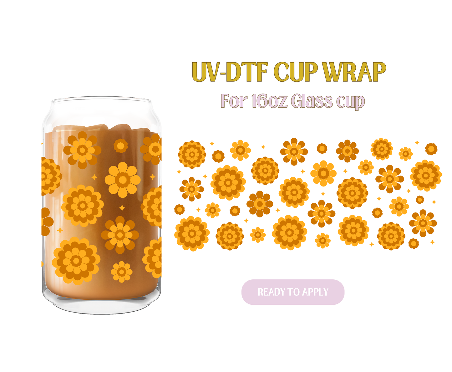 Brown Marigolds UV-DTF Wrap