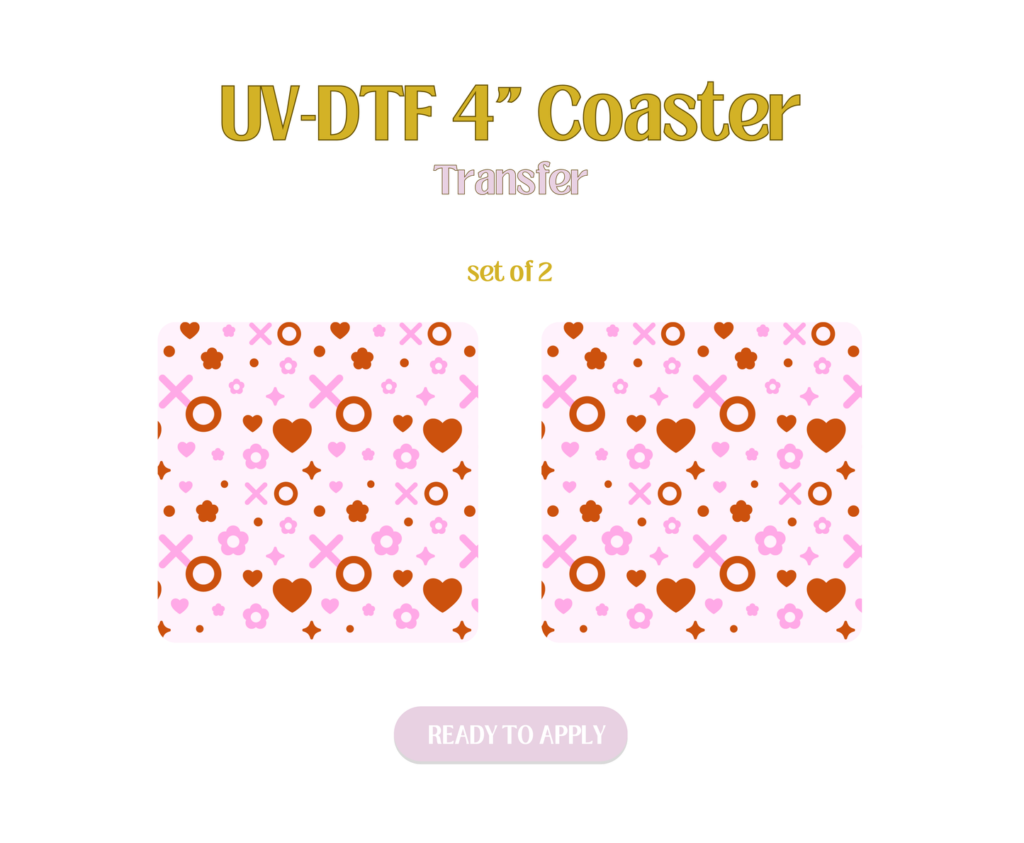 Valentine Confetti UV-DTF 4" Coaster