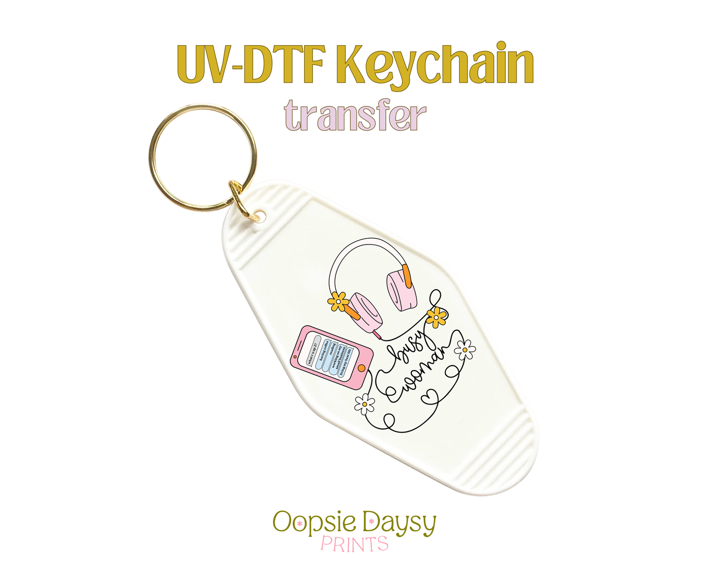Busy Woman UV-DTF Keychain
