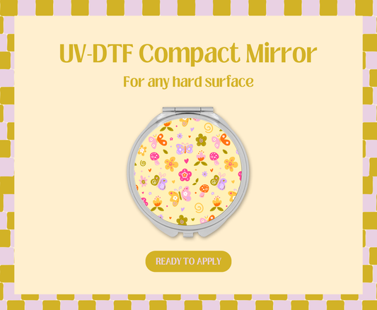 Butterfly Spring Doodle UV-DTF Compact Mirror