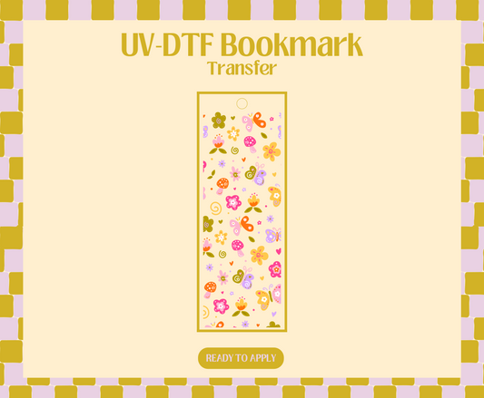 Butterfly Spring Doodles UV-DTF Bookmark