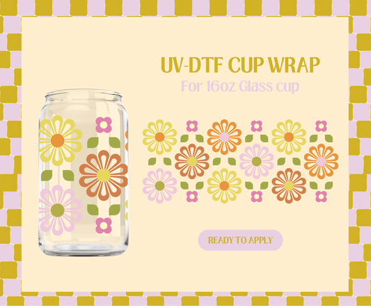 Retro Flower Wallpaper UV-DTF Wrap