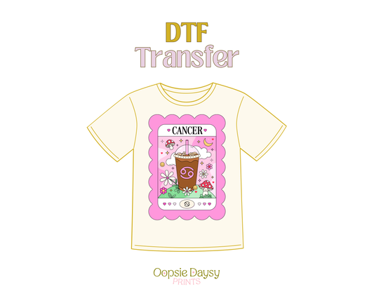 Cancer Pink Iced Coffee DTF Transfer