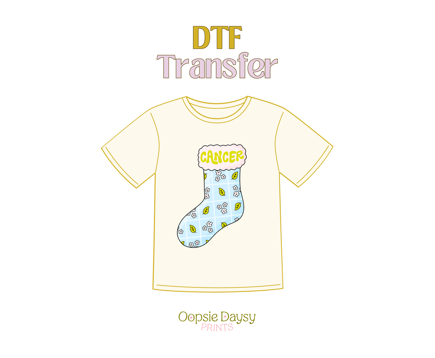 Cancer Stocking DTF Transfer