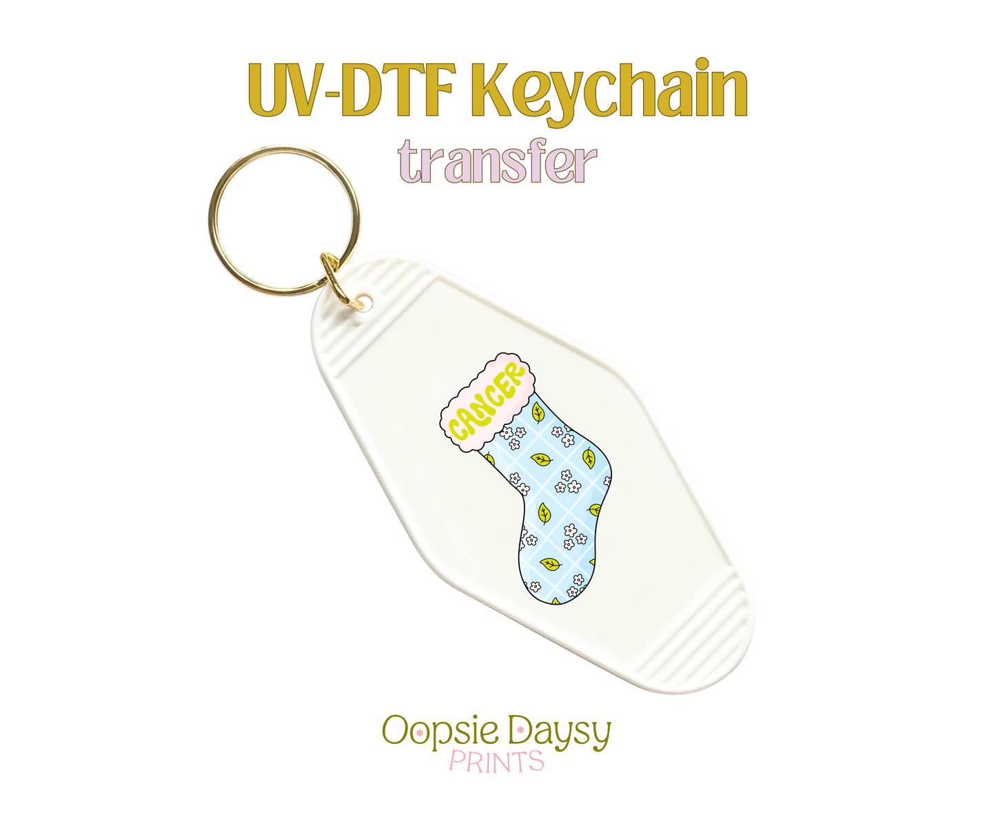 Cancer Stocking UV-DTF Keychain