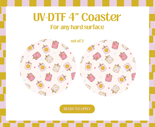 Candles UV-DTF 4" Coaster