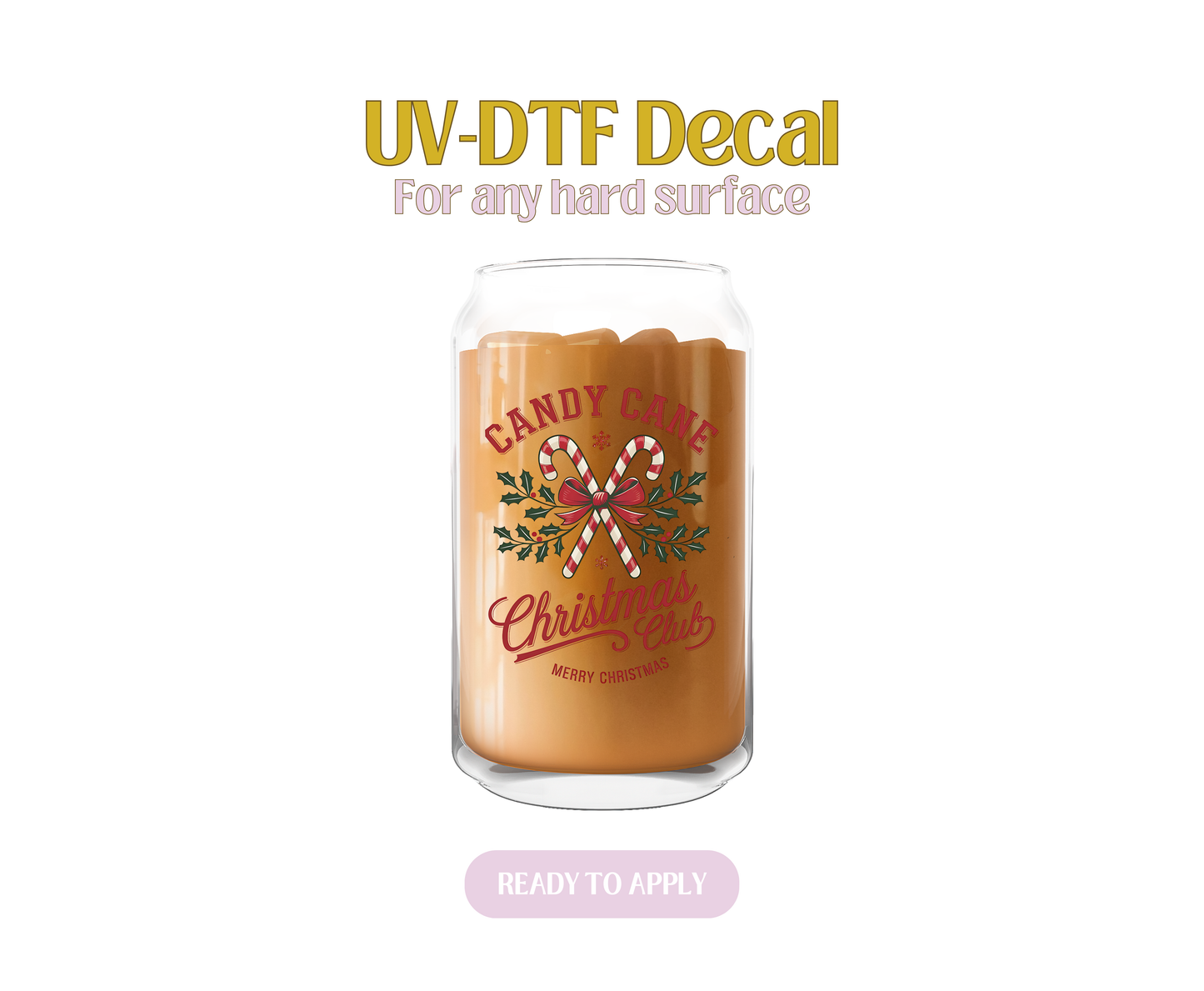 Candy Cane Christmas Club UV-DTF Decal