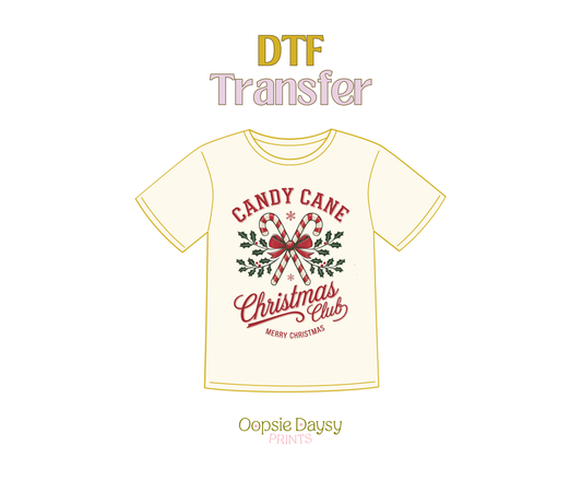 Candy Cane Christmas DTF Transfer