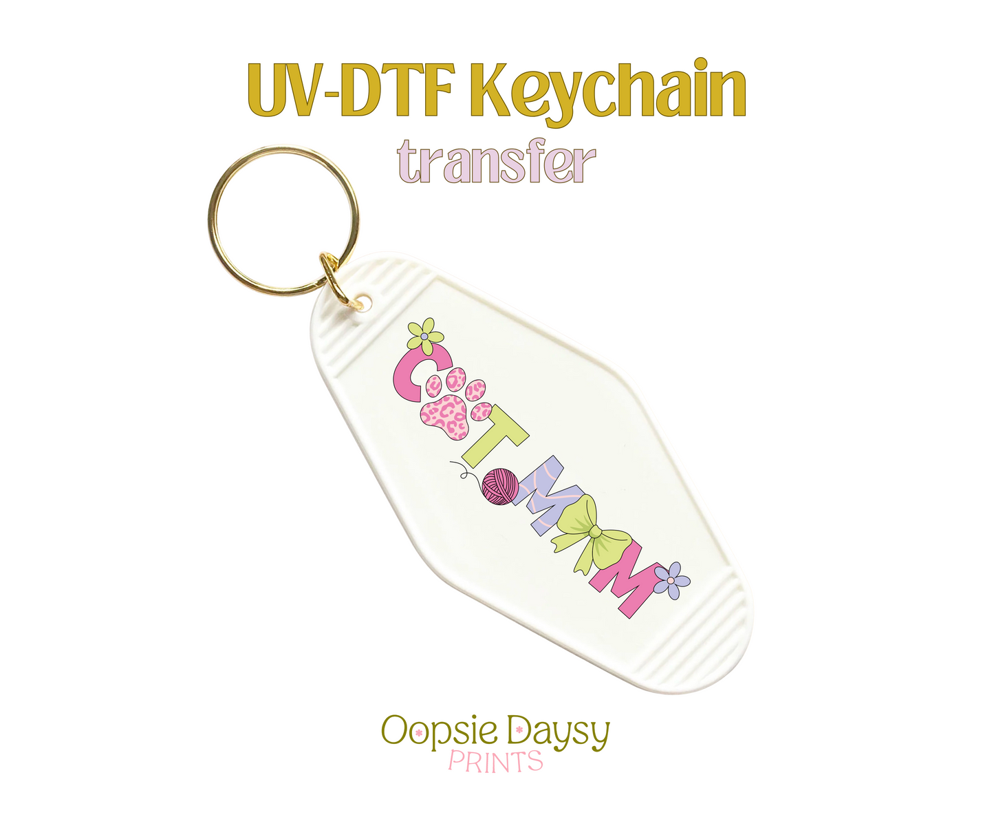 Cat Mom 1  UV-DTF Keychain