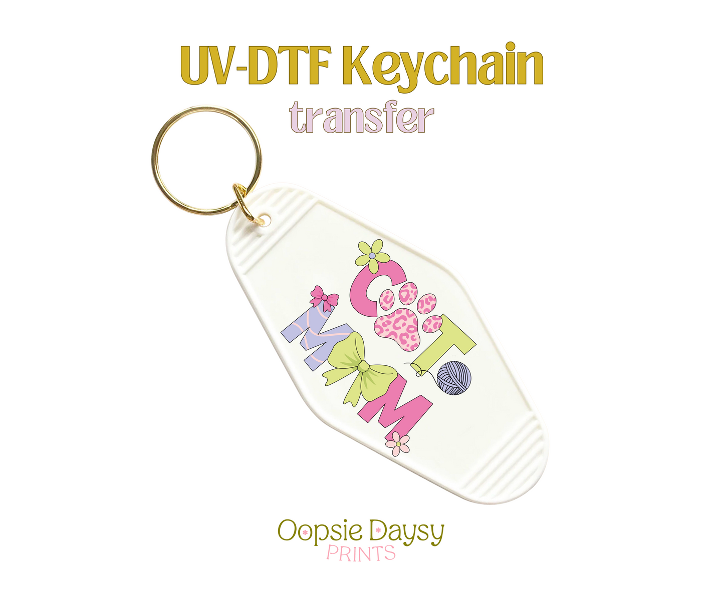 Cat Mom 2 UV-DTF Keychain