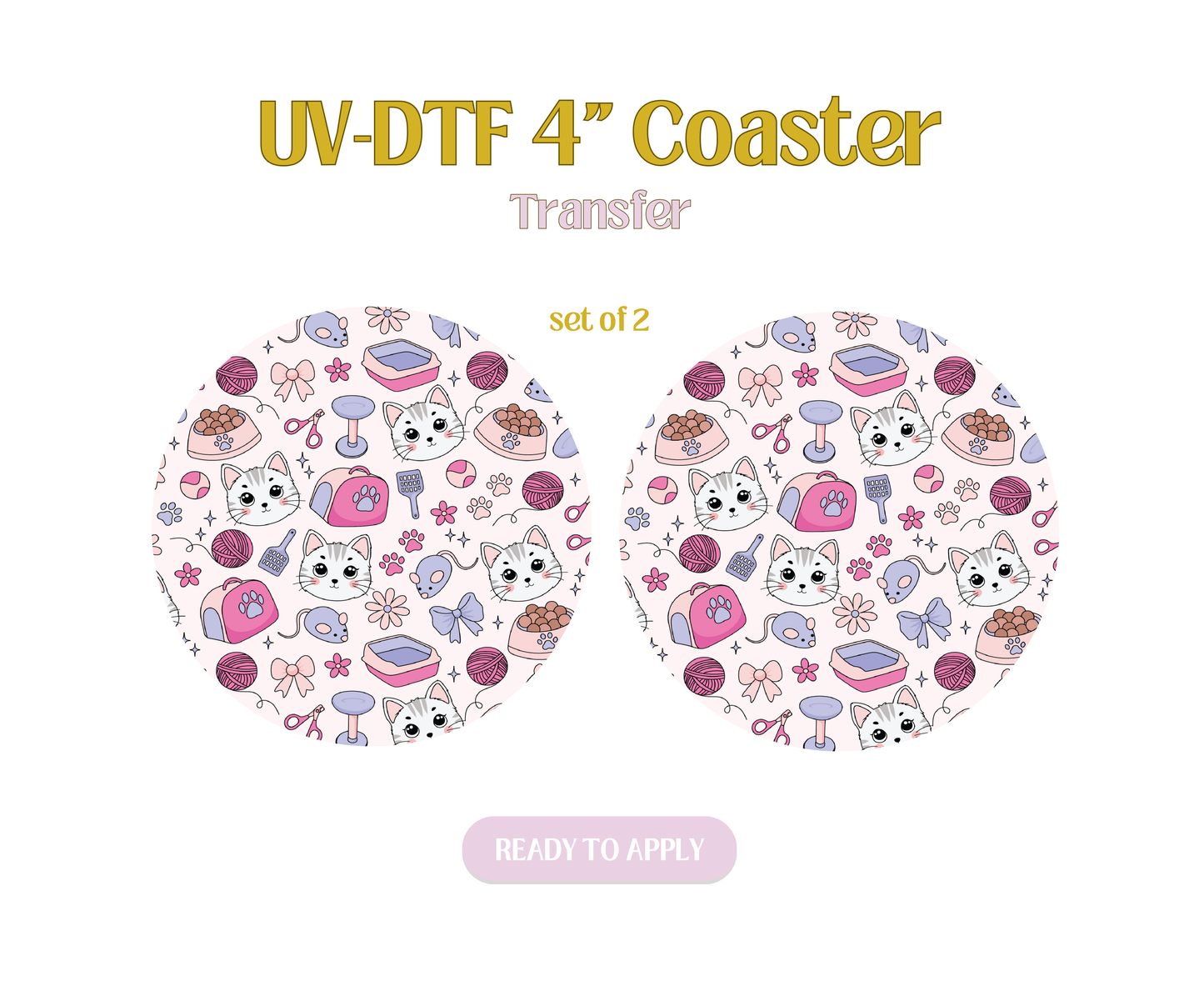 Cat Mom 2 UV-DTF 4" Coaster