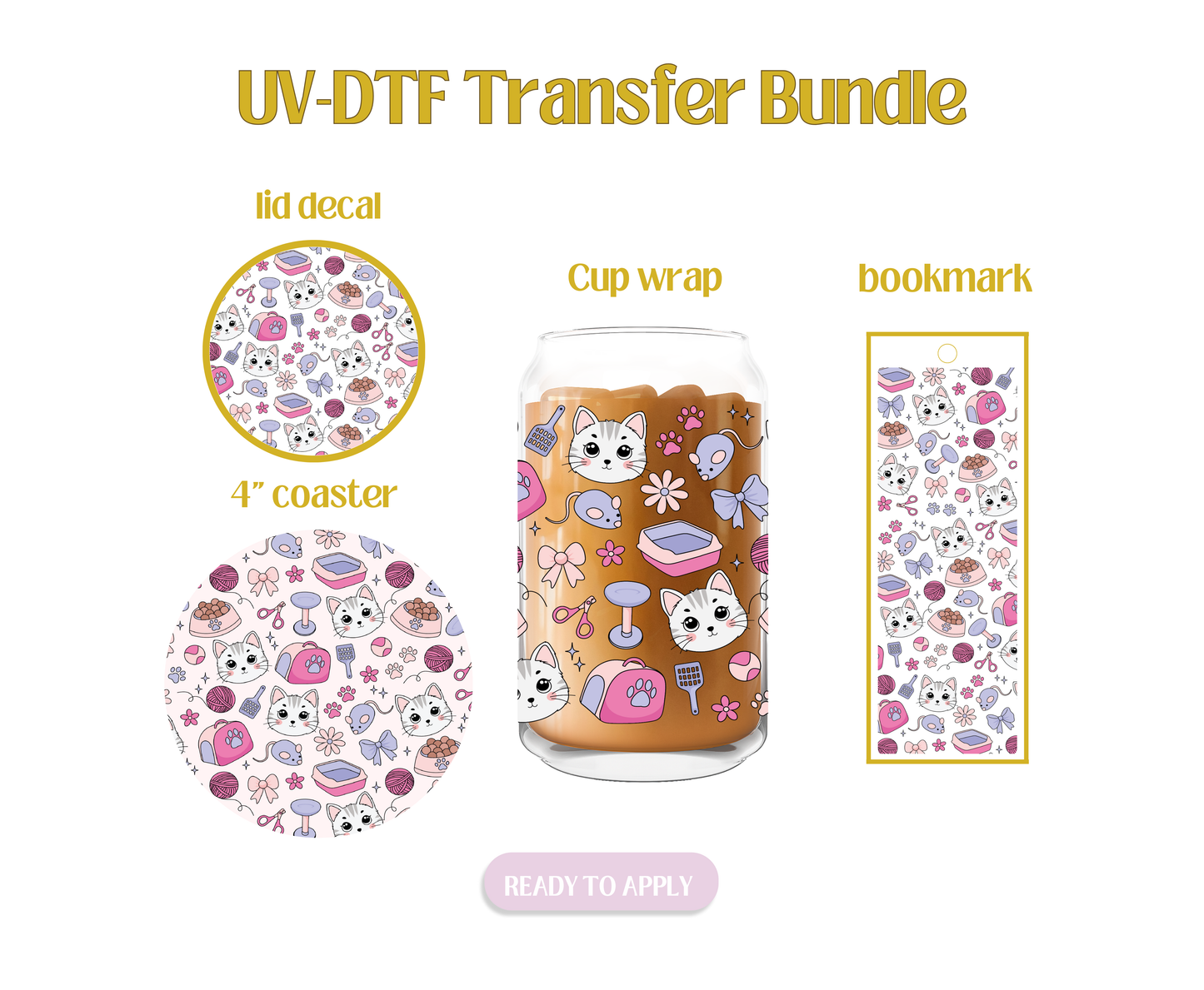 Cat Mom 2 UV-DTF Transfer Bundle