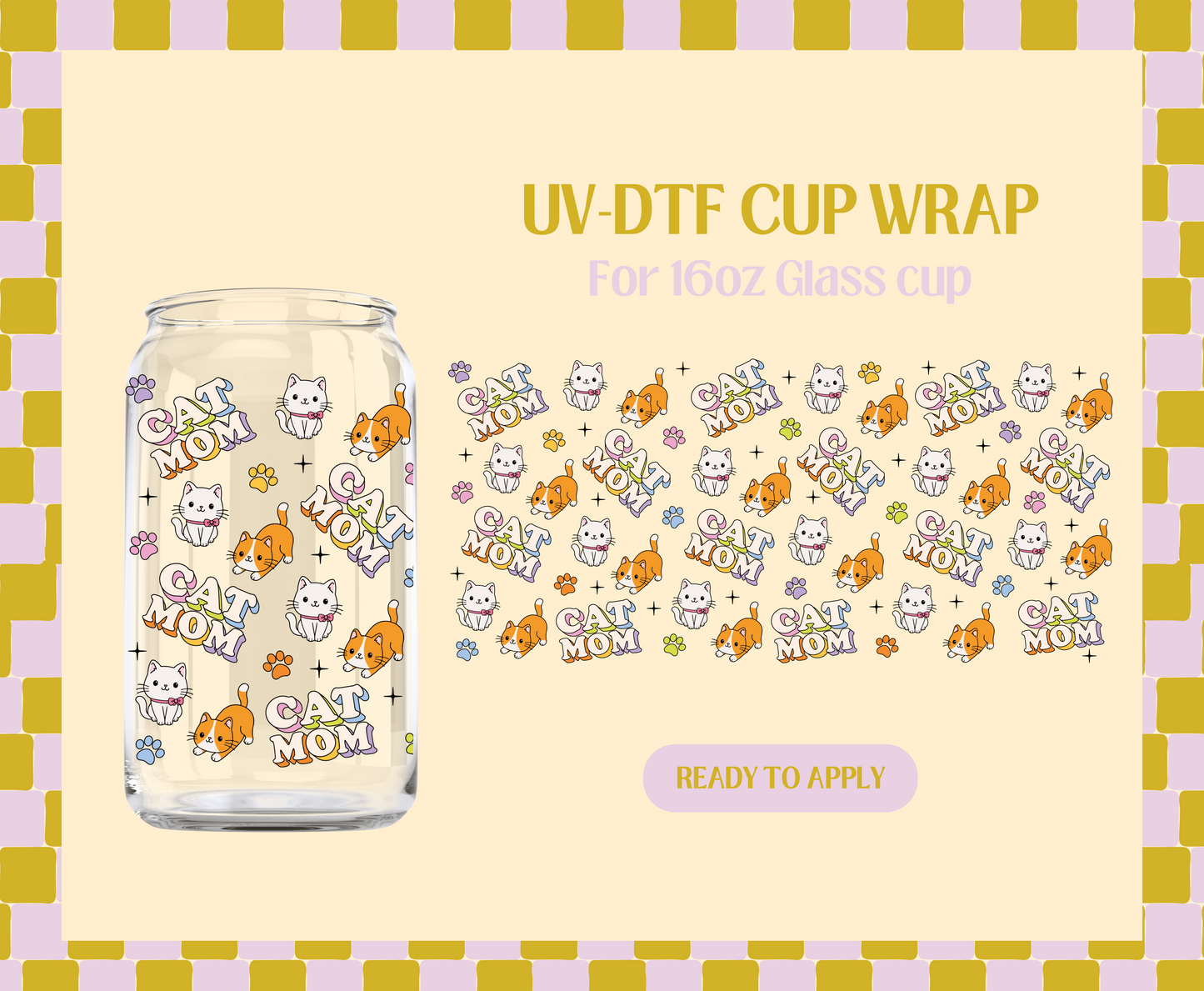 Cat Mom UV-DTF Wrap