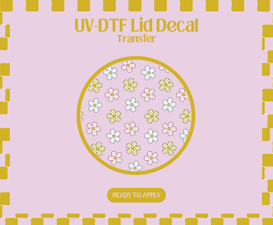 Checkered Daisies UV-DTF Lid Decal