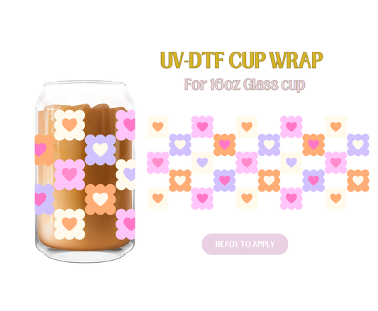 Checkered Heart Cuties UV-DTF Wrap