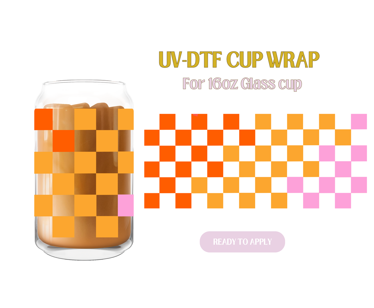 Checkered Ombre UV-DTF Wrap