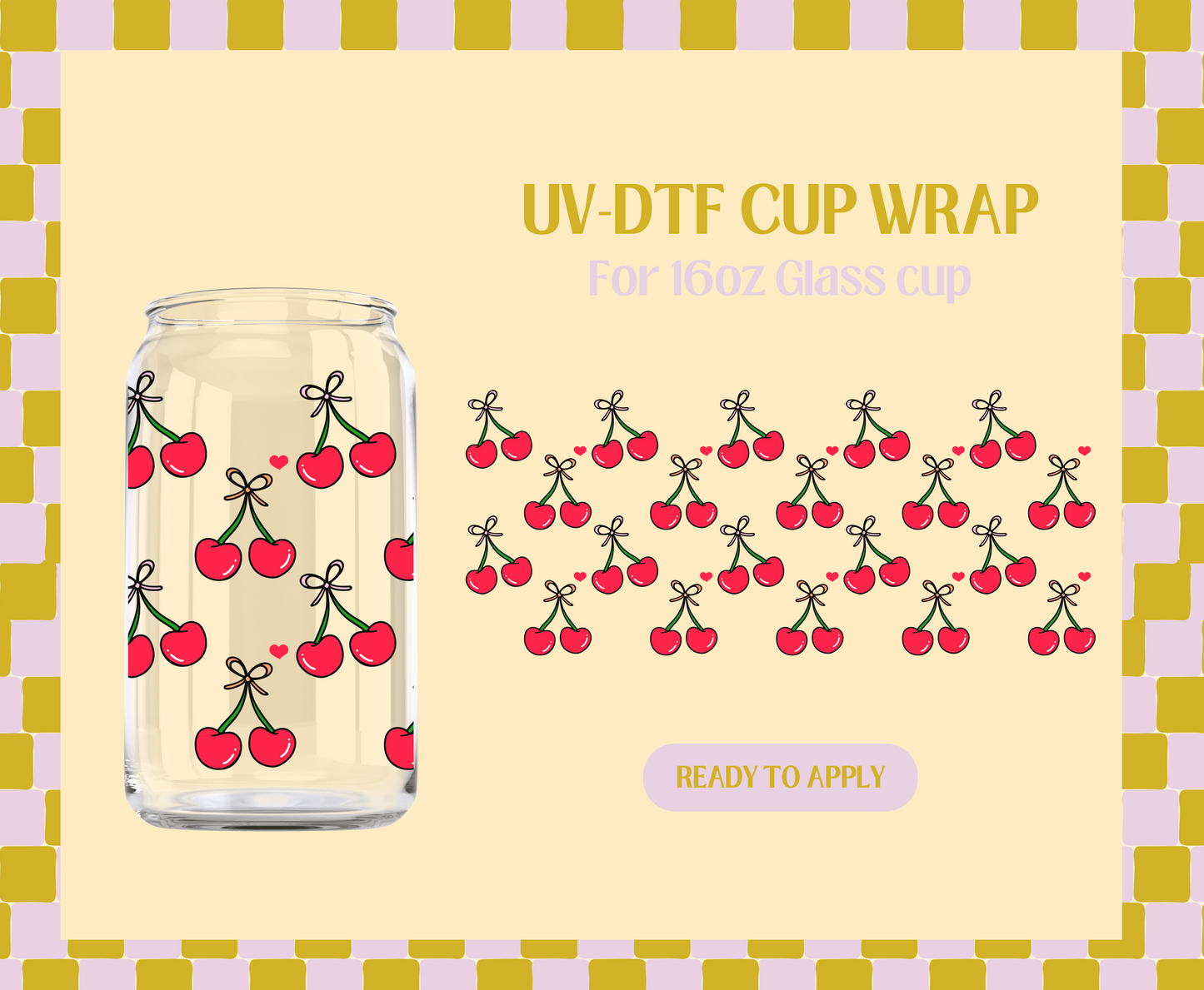 Cherry Bows UV-DTF Wrap