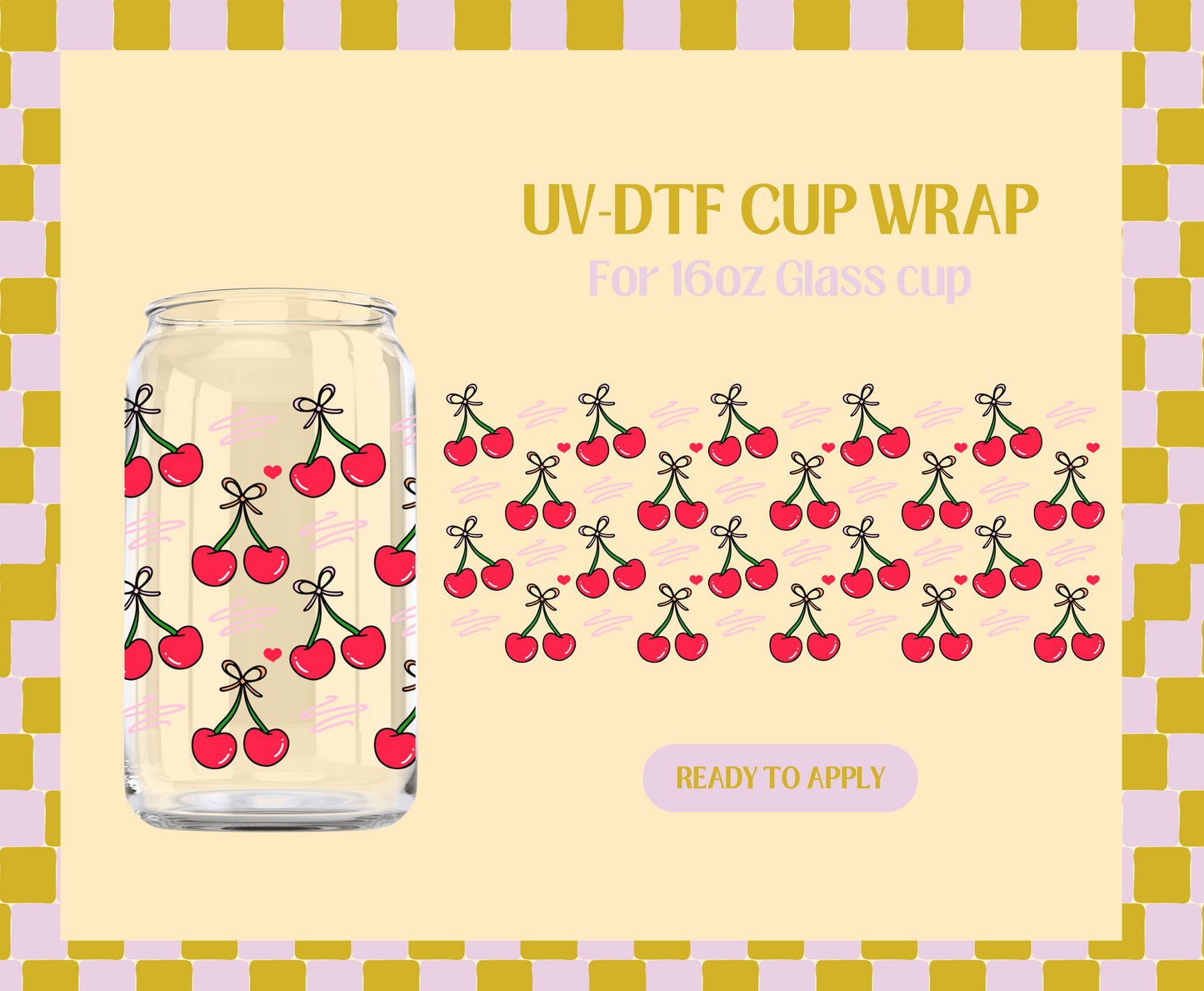 Cherry Swirls UV-DTF Wrap