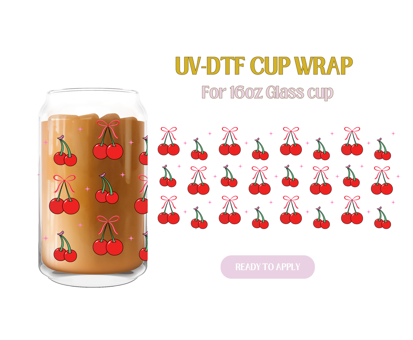 Cherrys Coquette & Sparkle UV-DTF Wrap