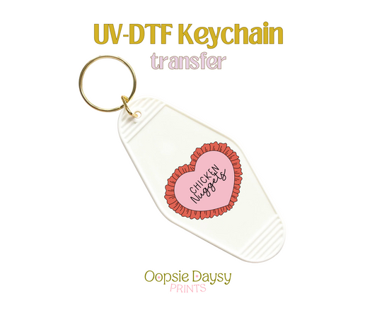 Chicken Nuggets Heart UV-DTF Keychain