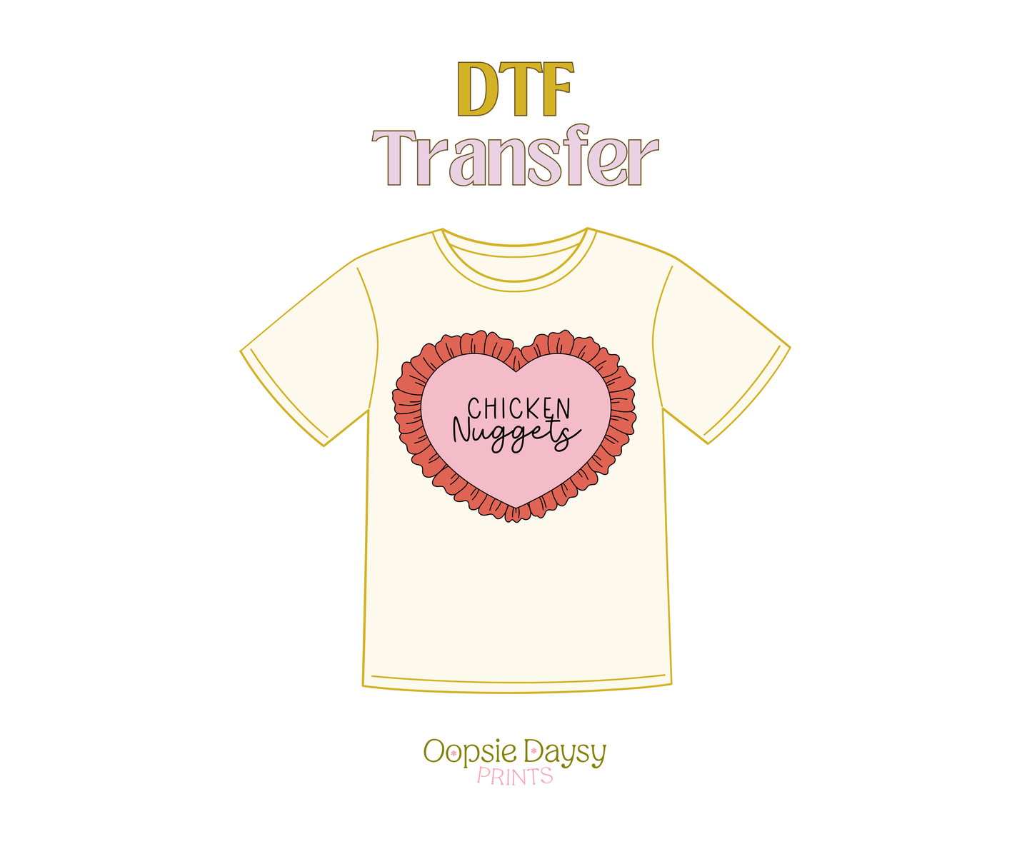 Chicken Nuggets Heart DTF Transfer