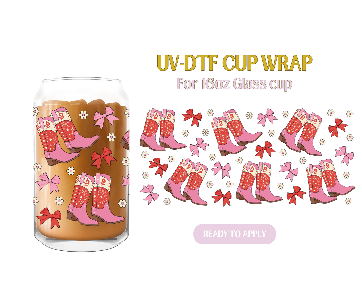 Christmas Boots UV-DTF Wrap