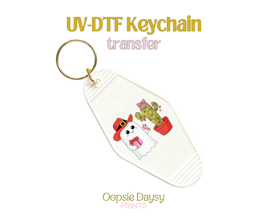 Christmas Cowboy Ghost UV-DTF Keychain