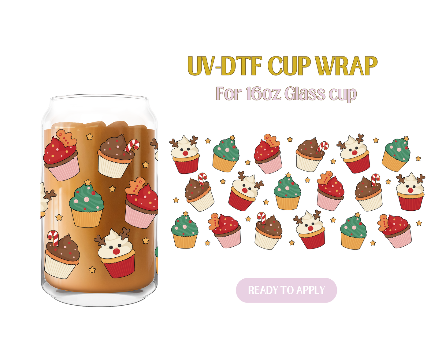 Christmas Cupcakes UV-DTF Wrap