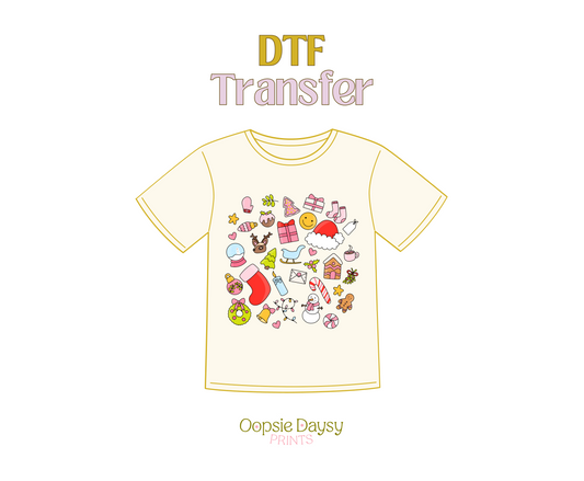 Christmas Doodles DTF Transfer