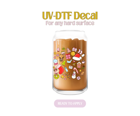 Christmas Doodles UV-DTF Decal