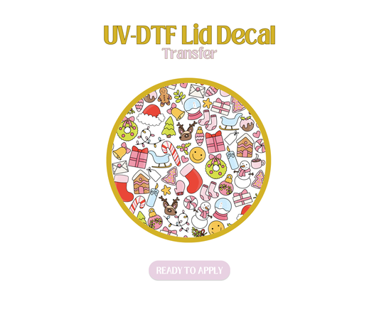 Christmas Doodles UV-DTF Lid Decal