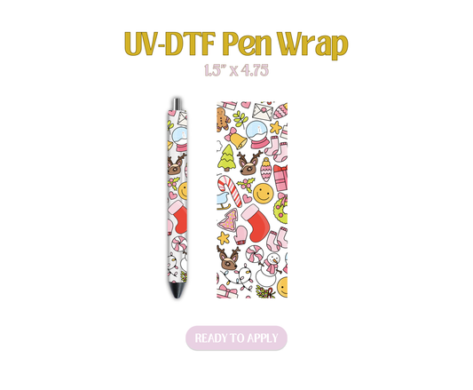 Christmas Doodles UV-DTF Pen Wraps