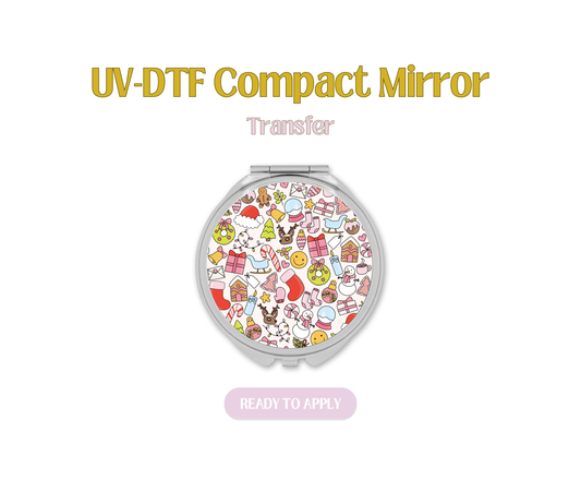 Christmas Doodles UV-DTF Compact Mirror