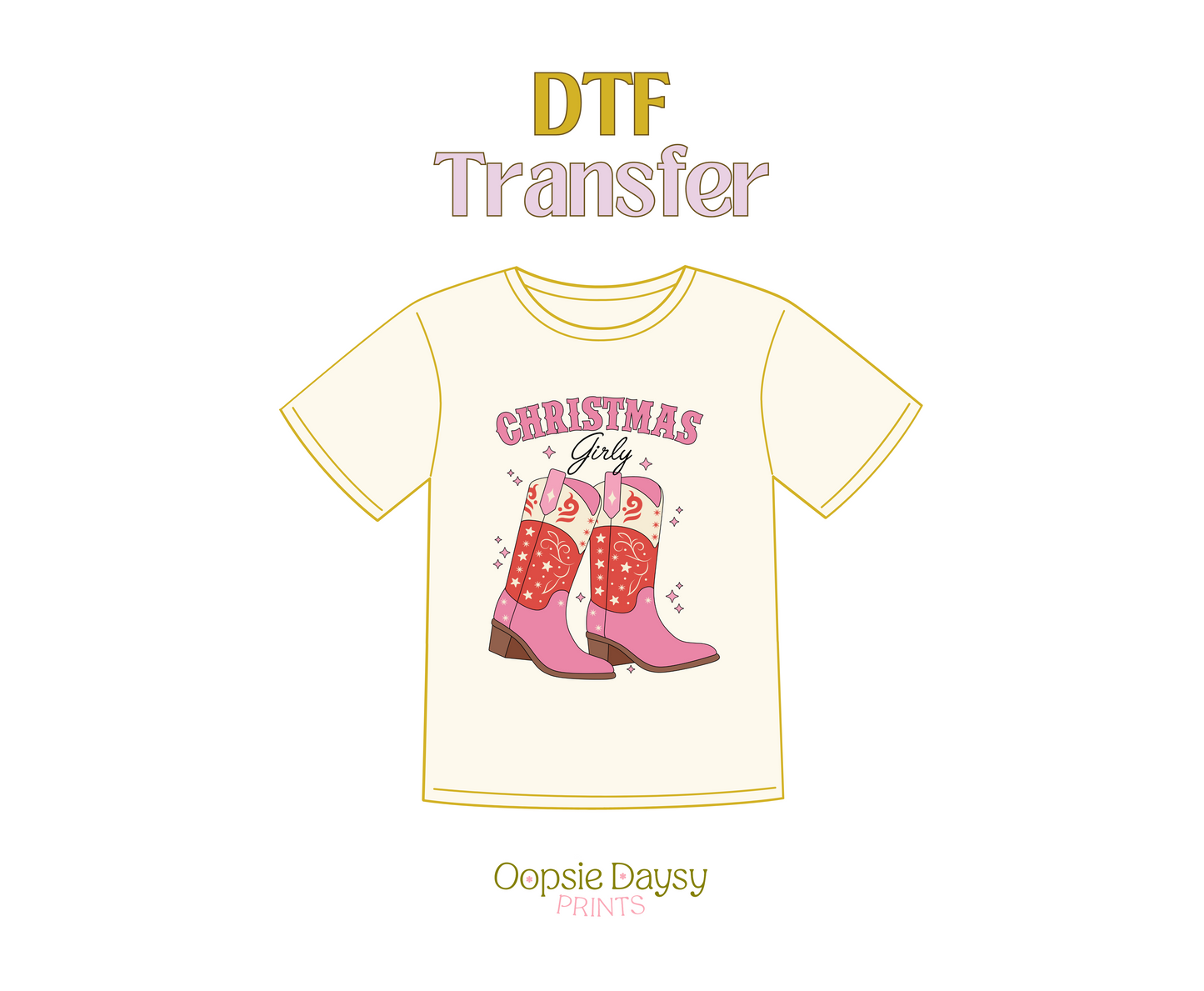 Christmas Girly Boots DTF Transfer