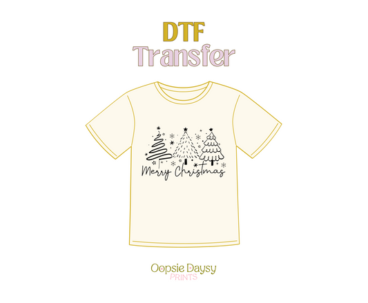 Christmas In Black DTF Transfer