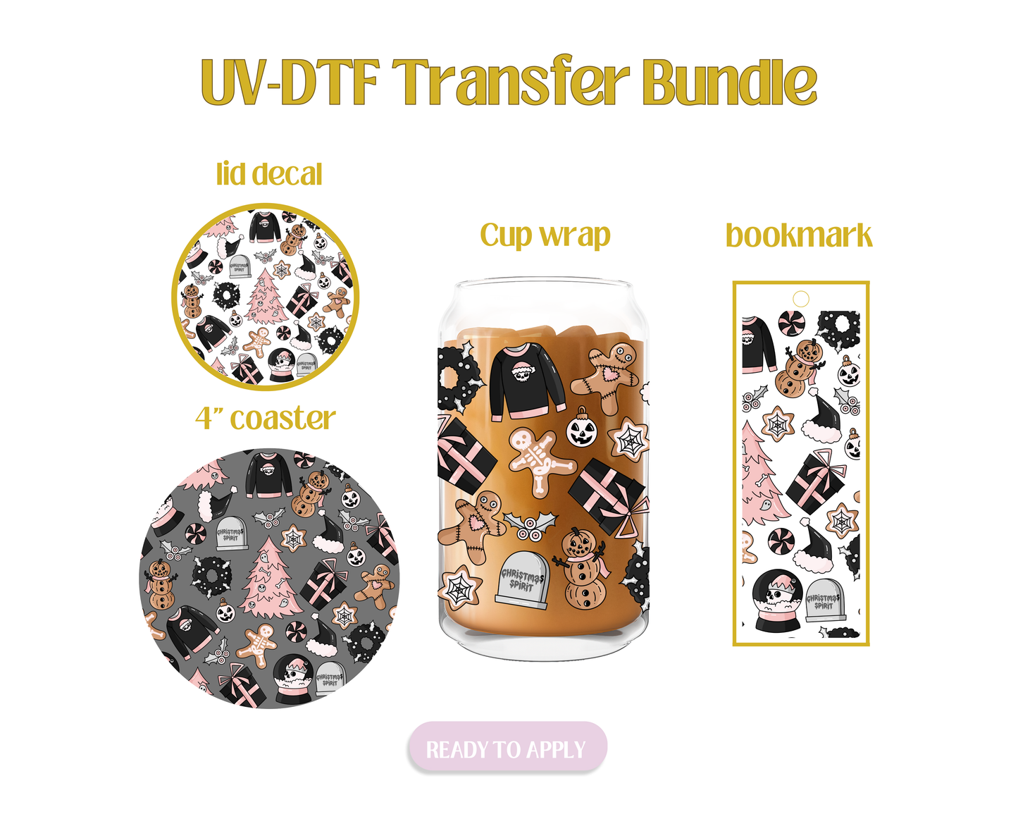 Christmas Spirit UV-DTF Transfer Bundle