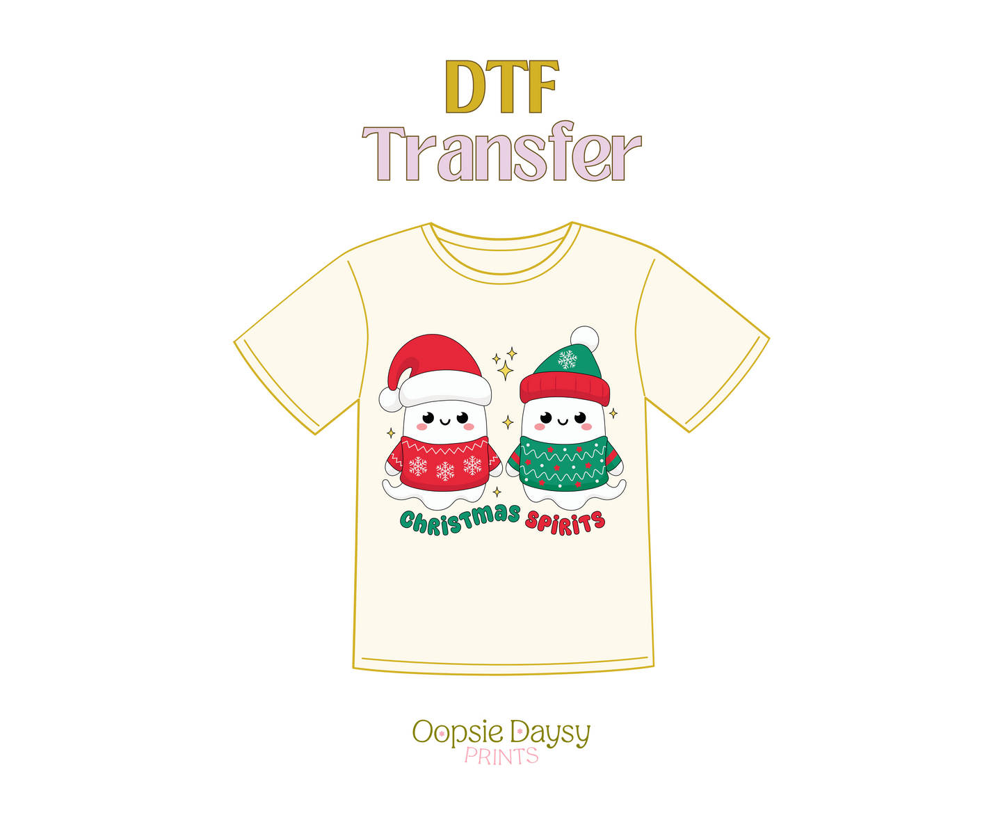 Christmas Spirit Ghosts DTF Transfer